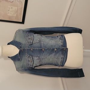 Wax Jean‎ Denim Jacket Distressed Womens Small